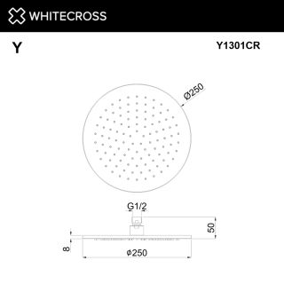 Верхний душ WHITECROSS Y1301CR 25 см хром